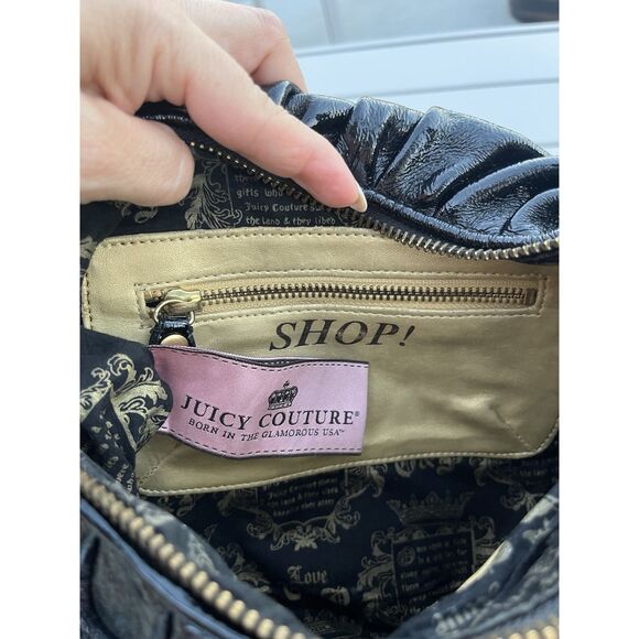 Juicy Couture Leather Embellished Y2K Boho Bag- OS - Black - Picture 14 of 16